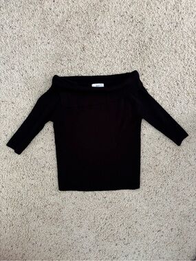 KNIT Brand Black Knit Top - Off-Shoulder Style